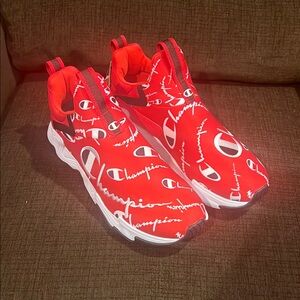 Champion Men’s Red and White Slip-On Sneakers